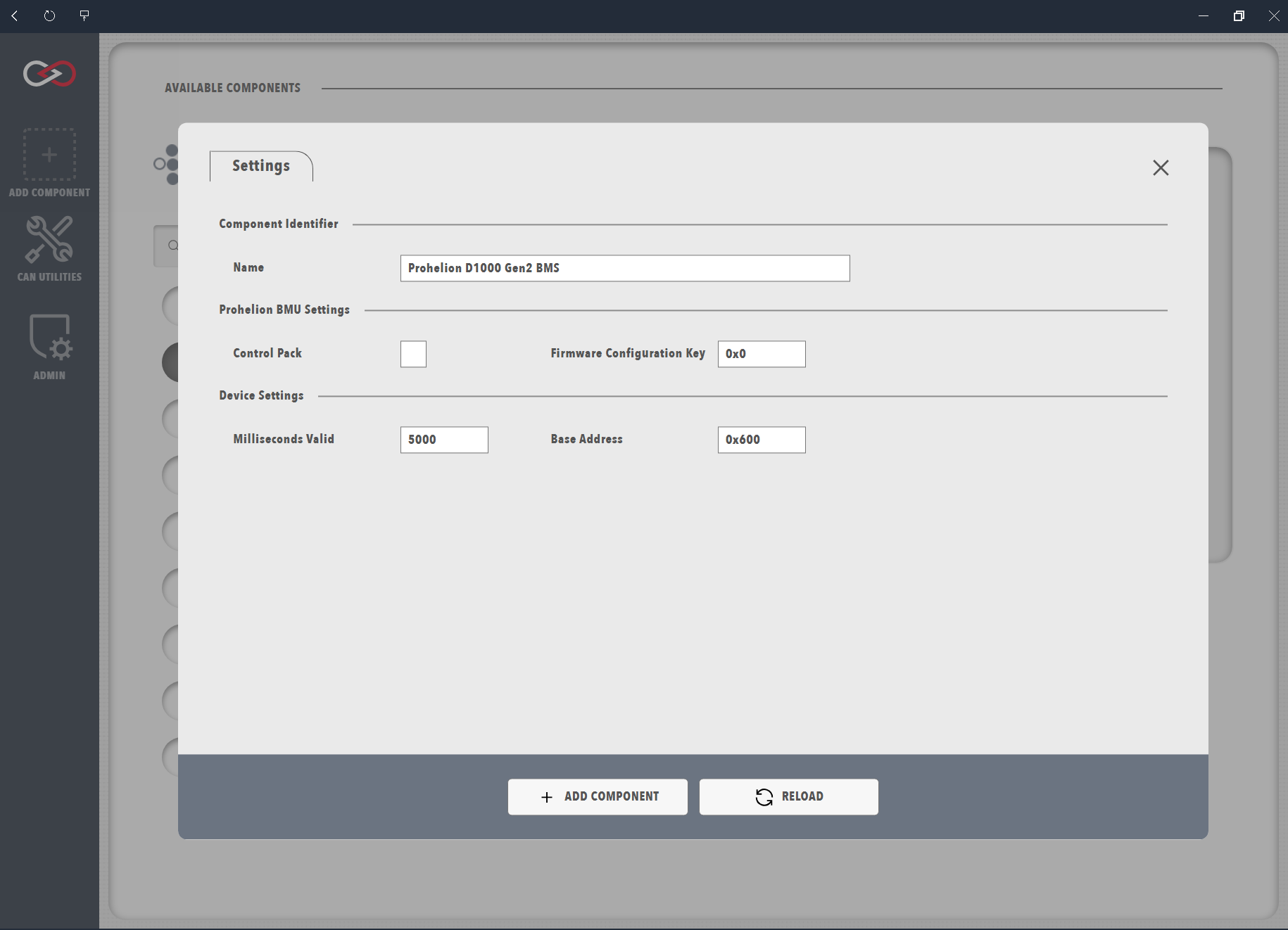 Adjust component properties