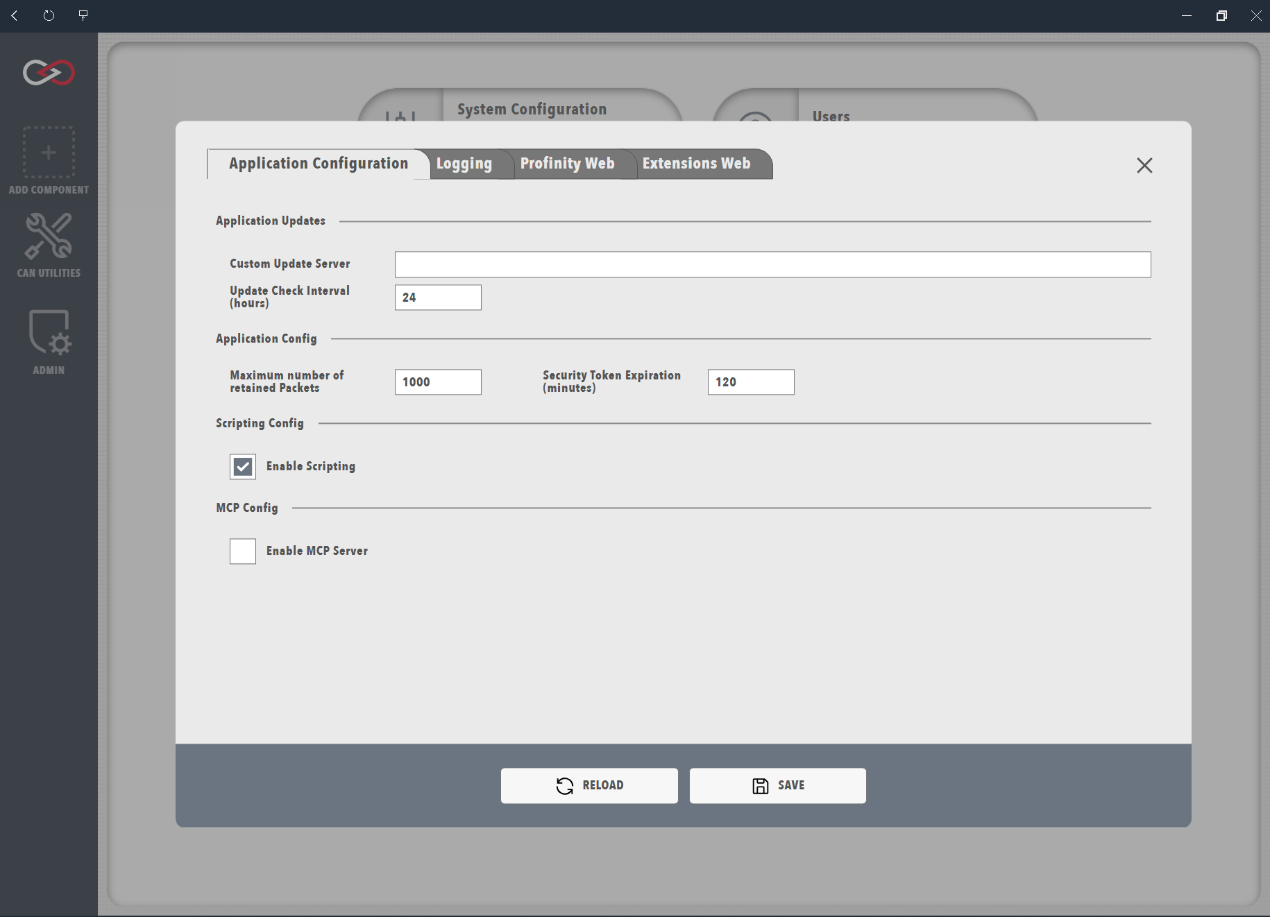 Profinity System Configuration