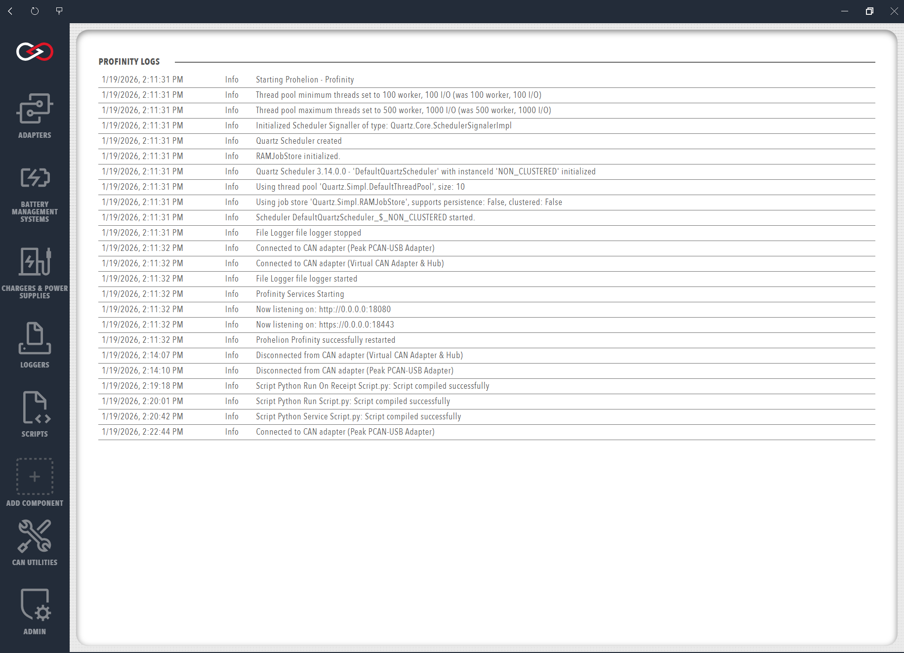 Profinity Log