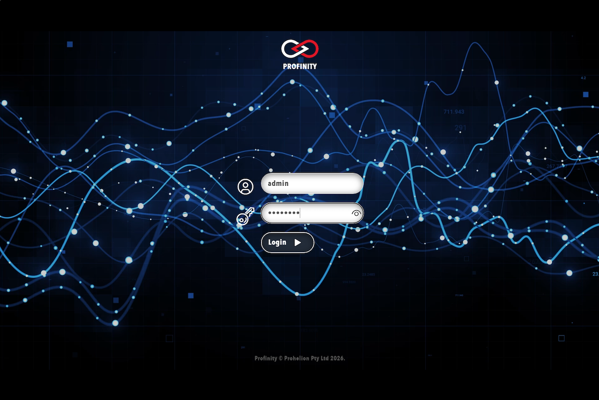 The Profinity sign-in page